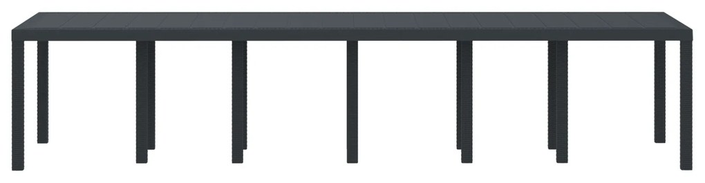 Mesa de Jardim Antracite 350x100x73 cm Poly Rattan
