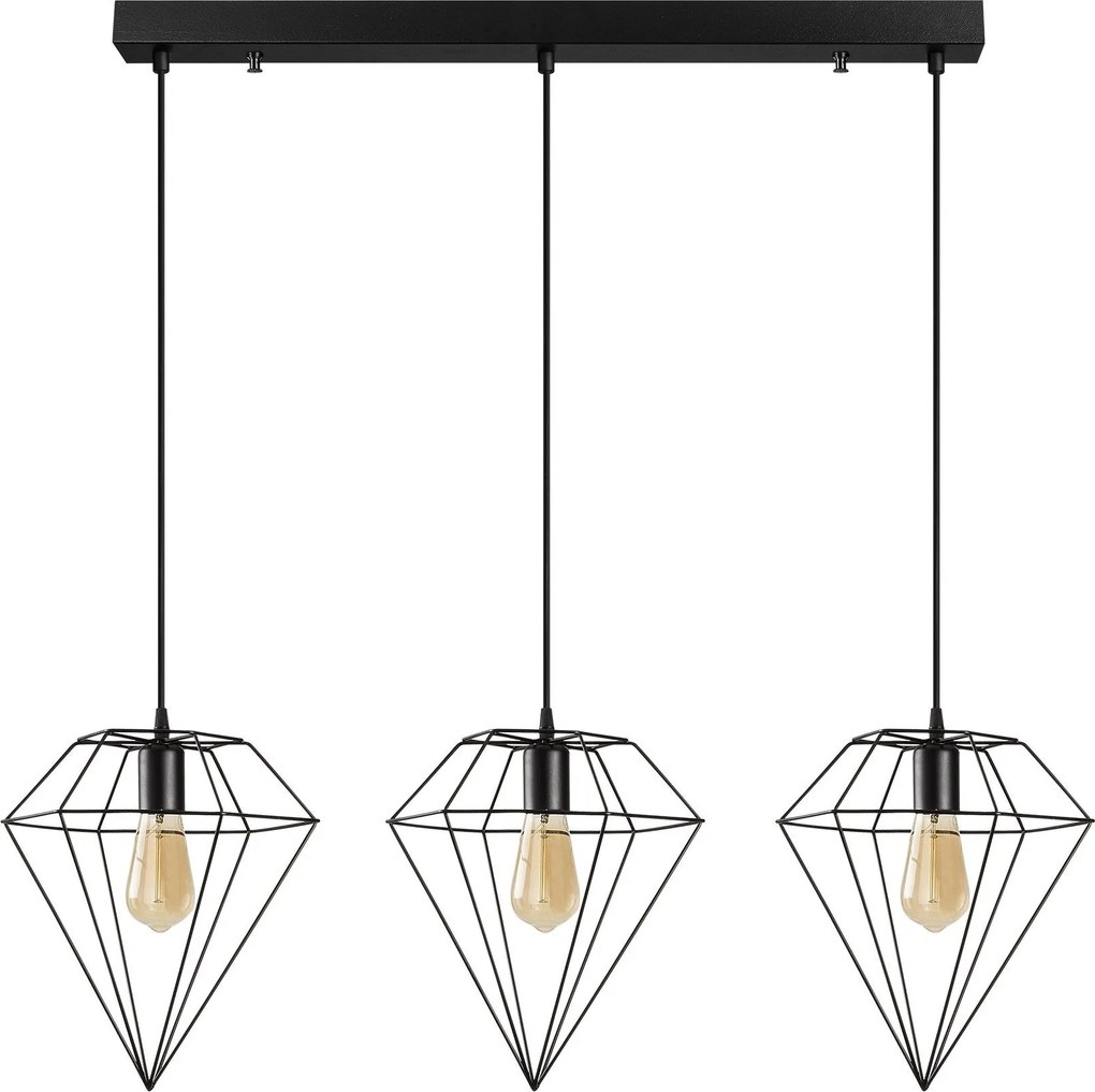Candeeiro Elmas – Preto – 100 x 30 cm