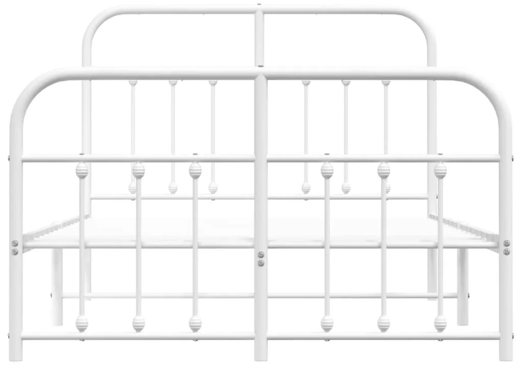 Estrutura de cama com cabeceira e pés 120x200 cm metal branco