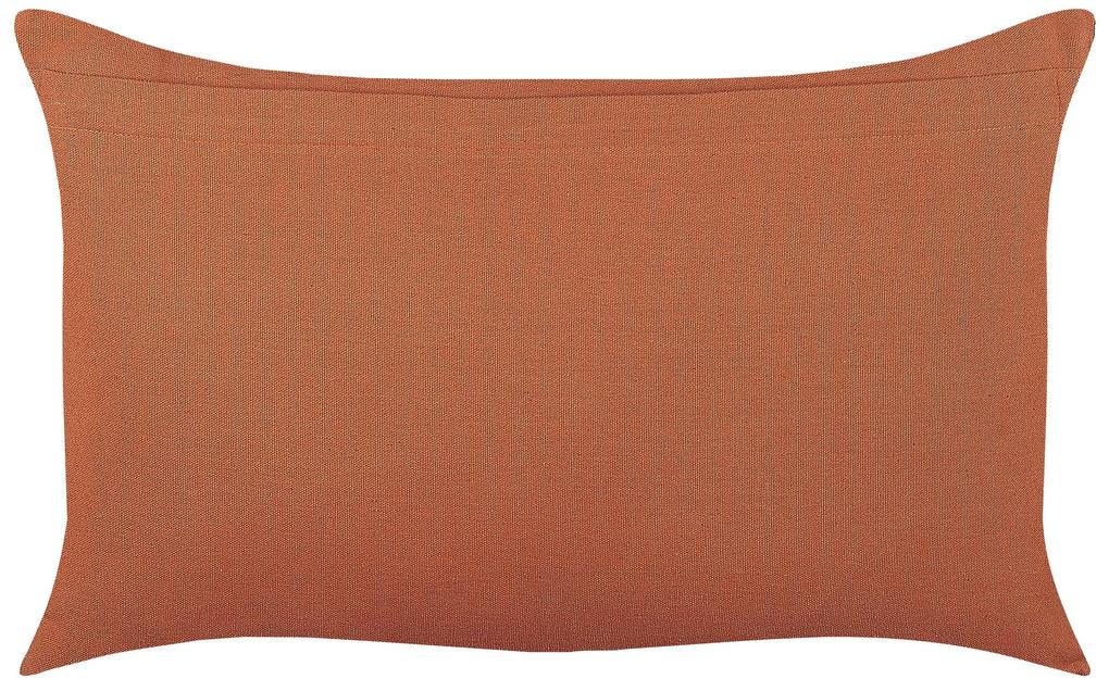 Conjunto de 2 almofadas decorativas com padrão geométrico em algodão laranja 35 x 55 cm ALBIUM Beliani
