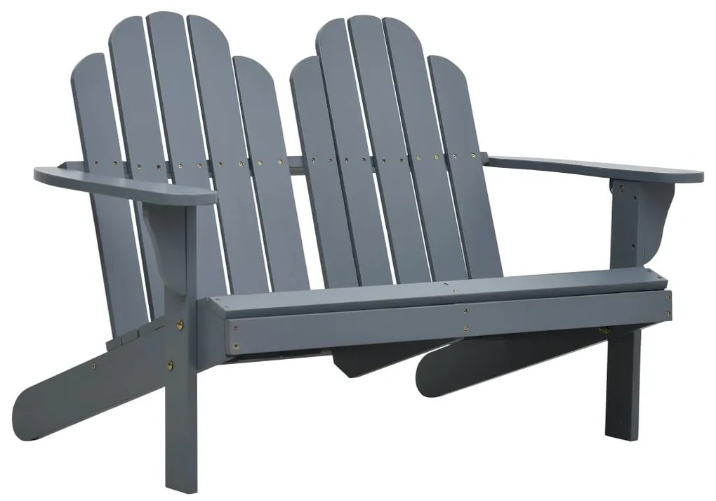 vidaXL Cadeira Adirondack dupla madeira cinzento