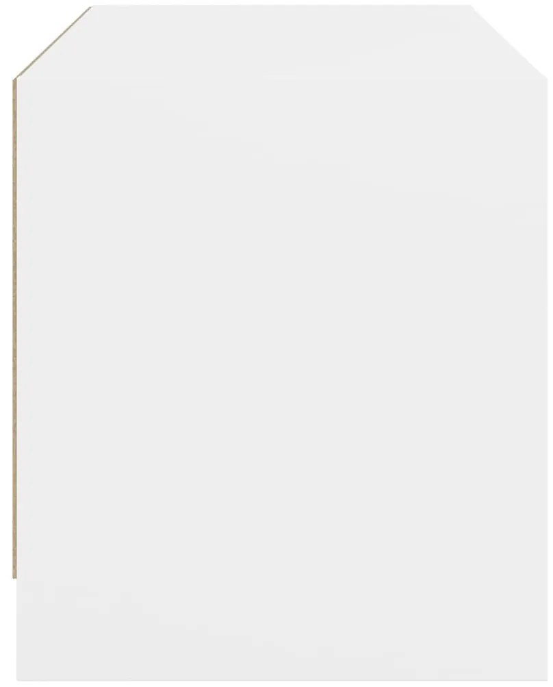 Móvel de TV c/ portas de vidro 68x37x42 cm branco