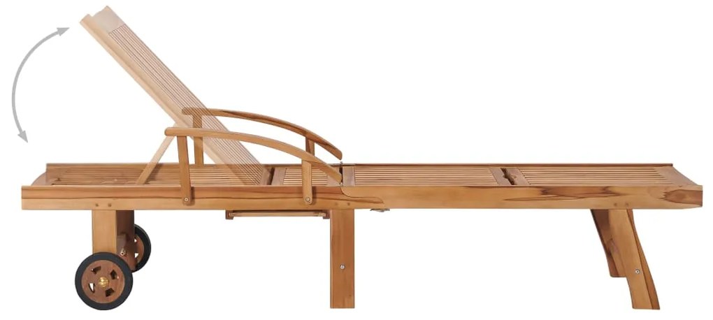 Espreguiçadeira com mesa e almofadão madeira de teca maciça