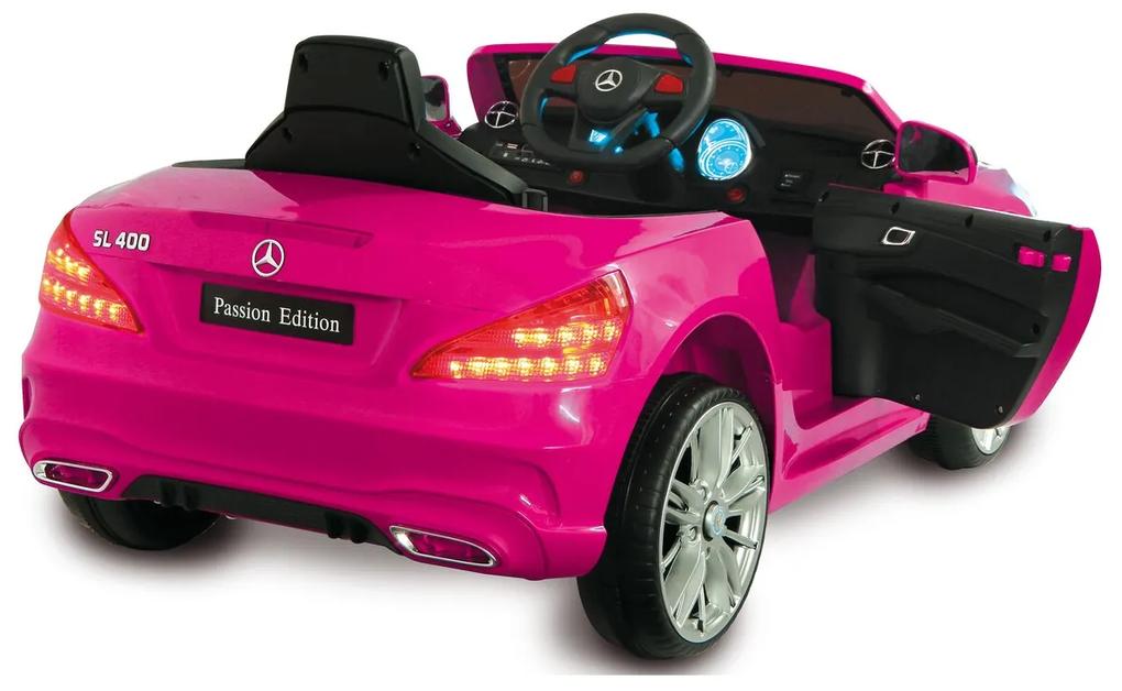 Carro elétrico infantil bateria 12V Mercedes-Benz SL 400 Rosa
