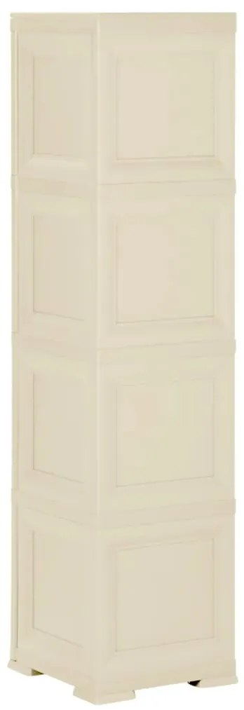 Armário de plástico 40x43x164 cm design de madeira branco nata