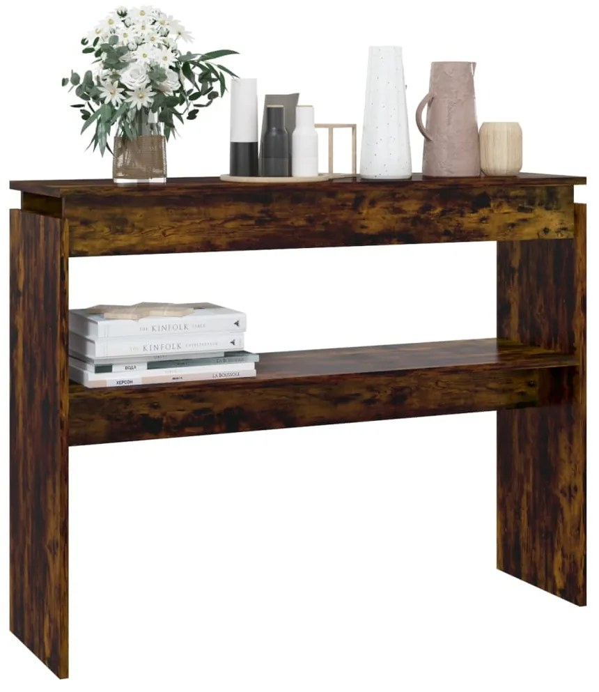 Mesa consola 102x30x80 cm derivados de madeira carvalho fumado