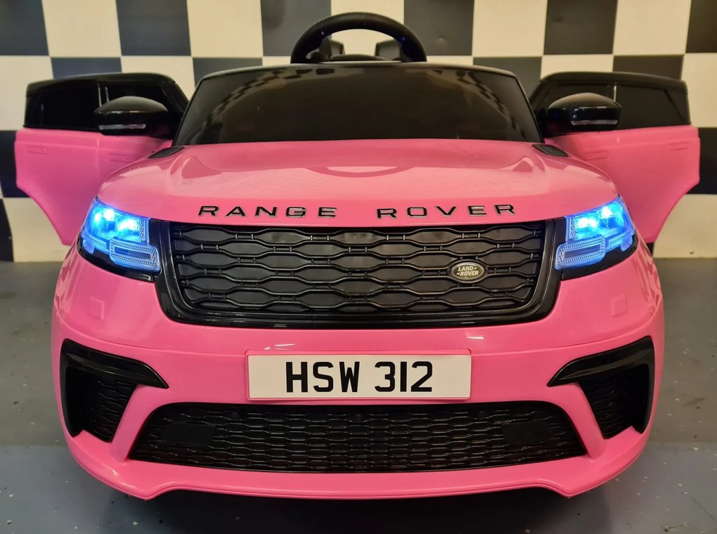 Carro Infantil Mercedes Range Rover Velar 12V, Pneus	Borracha, Assento de couro Rosa