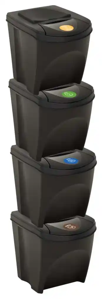 Caixote de Lixo de Encastre no Armário Cozinha VidaXL Fecho Suave | 48 L
