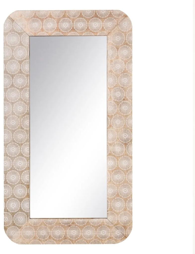 Espelho de Parede 91 X 2 X 50,5 cm Branco Madeira de Mangueira