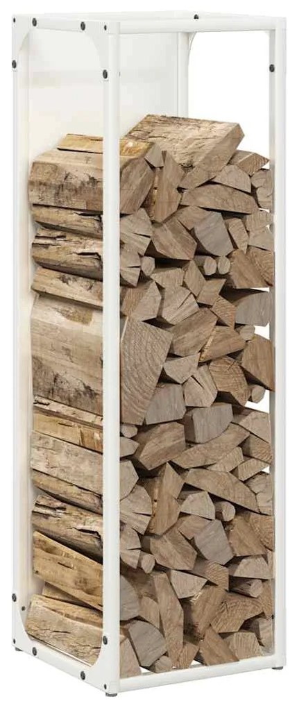 Suporte para lenha 25x25x80 cm aço laminado a frio branco