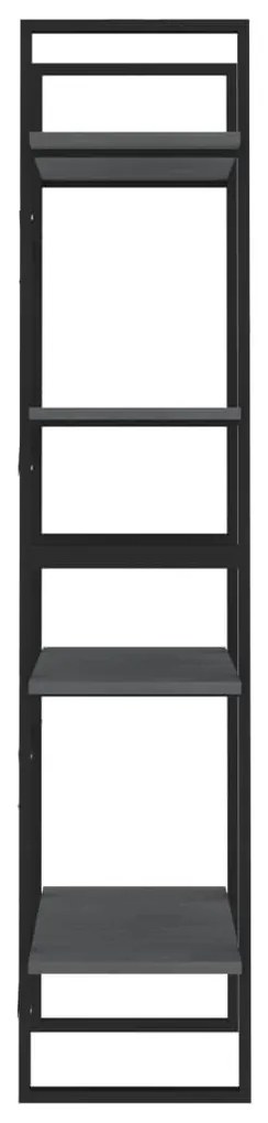 Estante com 4 prateleiras 60x30x140 cm pinho maciço cinzento