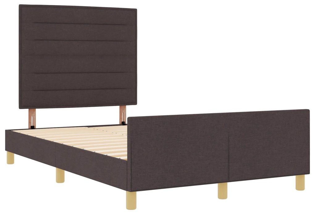 Cama vidaXL - Castanho Escuro, 140x200 cm, Tecido