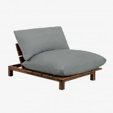 Módulo Central Reclinável Para Sofá Modular De Jardim Em Madeira De Acácia Brina Cinza Antracite - Sklum