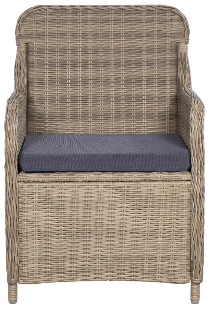 5 pcs conjunto de jantar para jardim castanho
