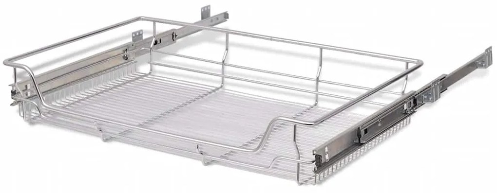 Cestos de arame extraíveis 2 pcs 800 mm prateado