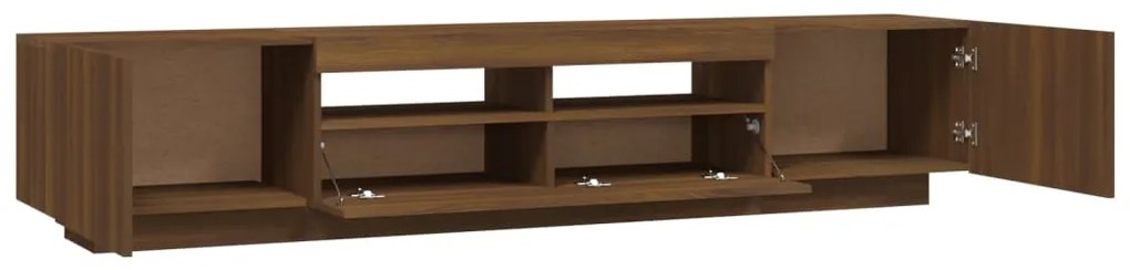 Conjunto móveis de TV 2pcs c/ LEDs madeira carvalho castanho