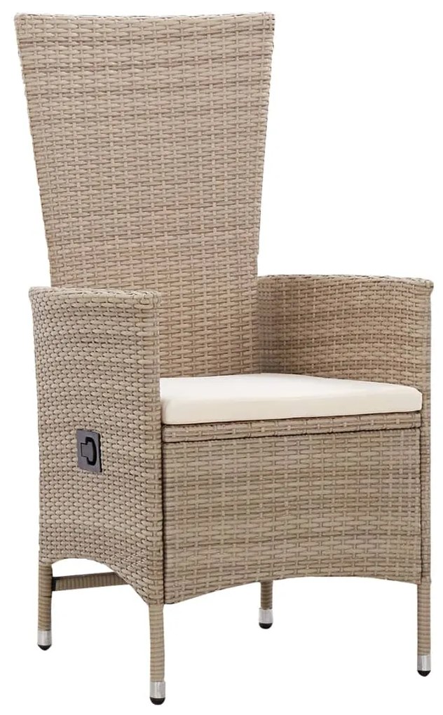 5 pcs conjunto de jantar para jardim bege