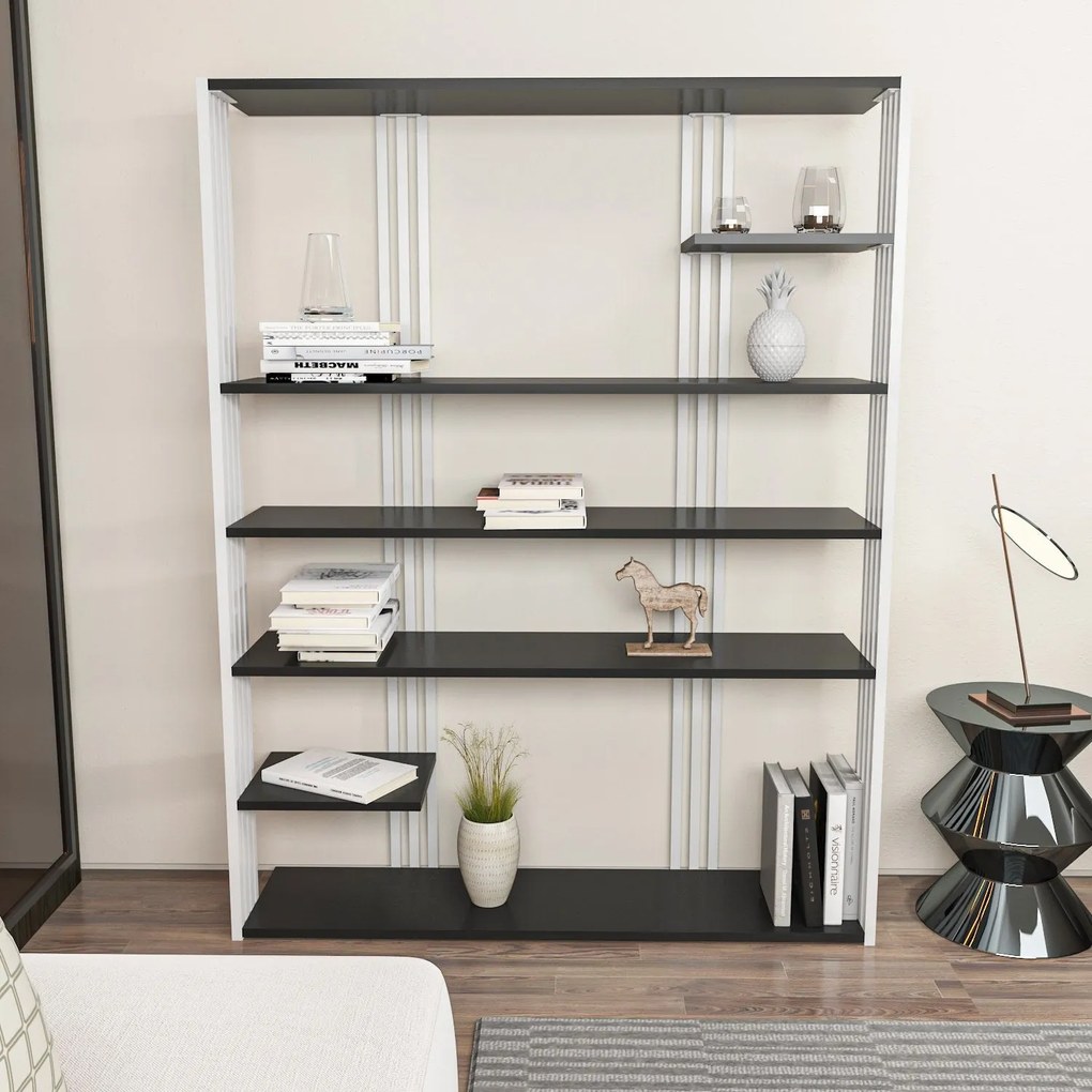 Estante Jenny – Antracite e Branco – 120x160x29,6 cm