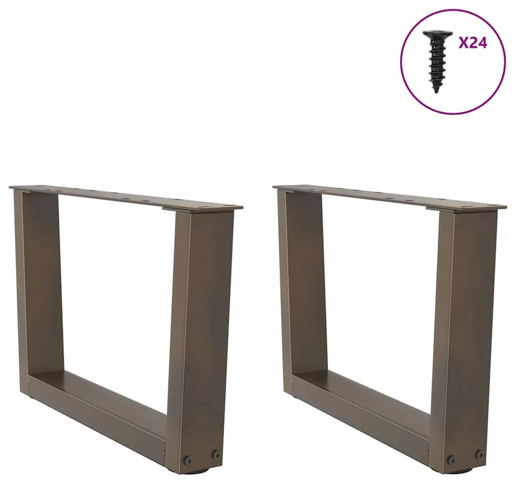 Mesa de jantar pernas 2 pcs forma V 50x(30-31,3) cm aço natural