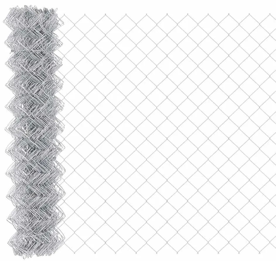 Cerca de Chain Link com 20 U Posts Prateado 1.4x10 m Aço