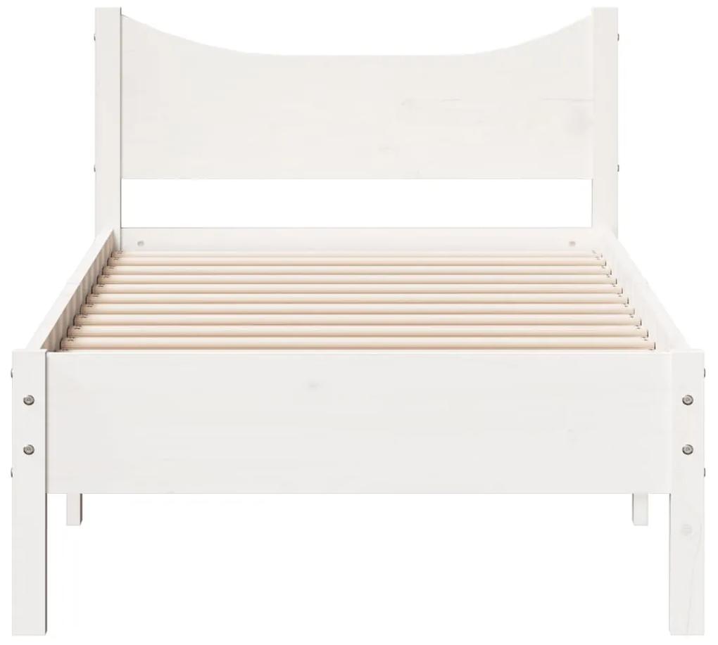 Estrutura de cama 90x190 cm madeira de pinho maciça branco