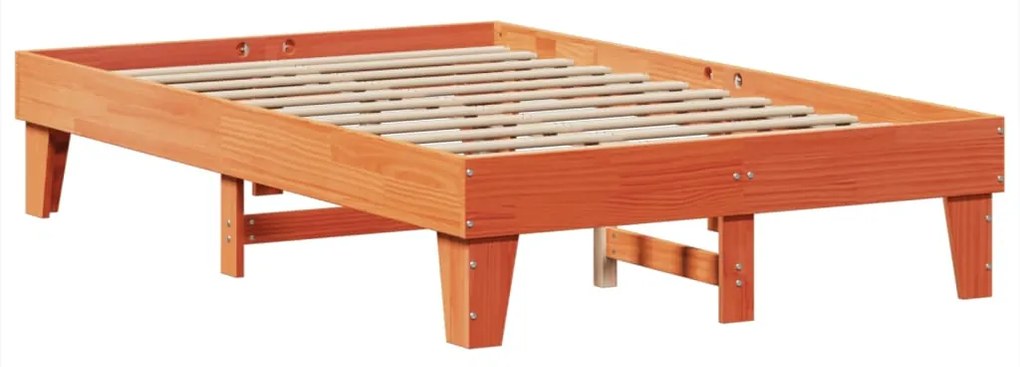 Cama sem colchão 120x200 cm madeira pinho maciça castanho-mel