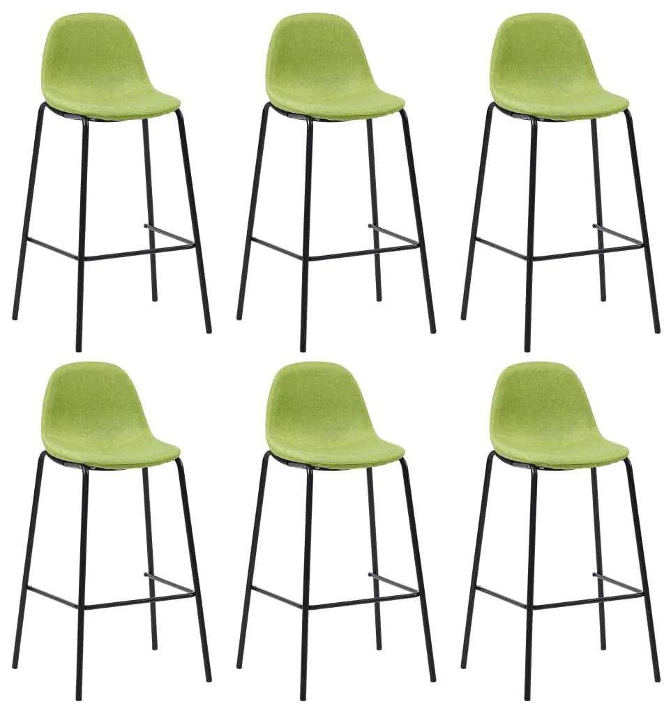 279664 vidaXL Cadeiras de bar 6 pcs tecido verde