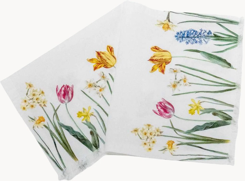 Toalhas de rosto em linho Early Flowers, conjunto de 2