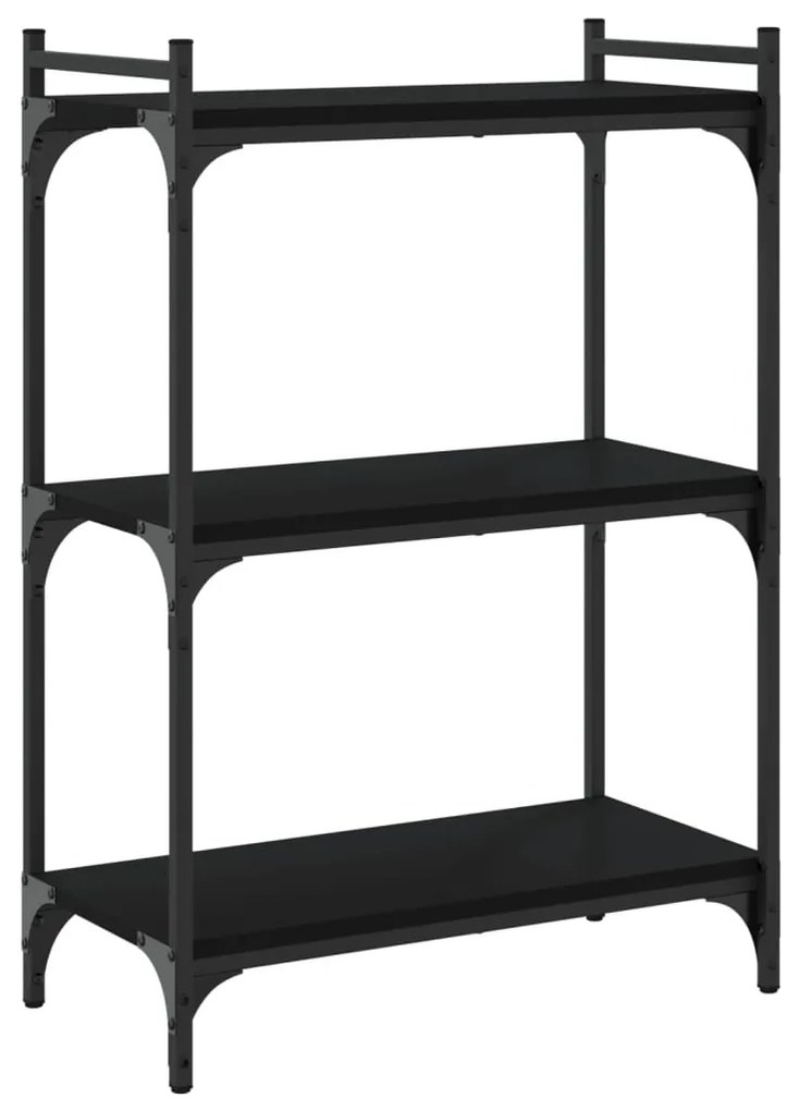 Estante c/ 3 prateleiras 60x30x86 cm derivados de madeira preto