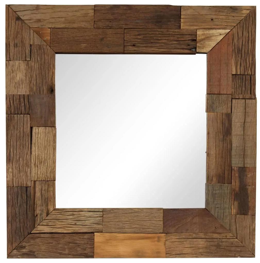246304 vidaXL Espelho em madeira recuperada maciça 50x50 cm