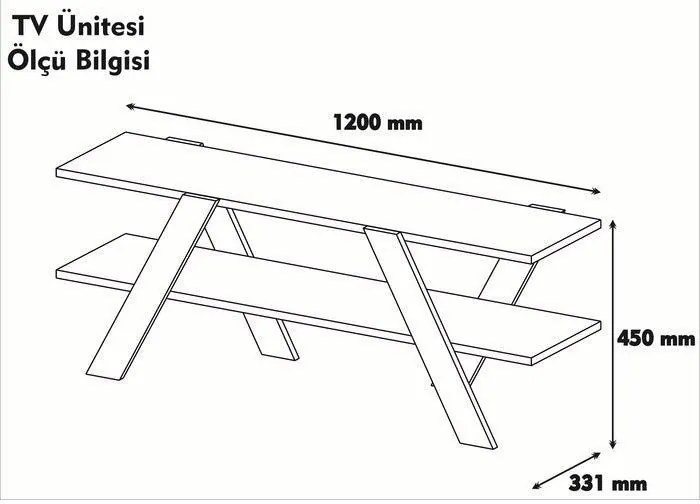Móvel TV Basic – Branco e Nogueira – 120x45x33,1 cm