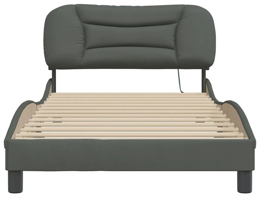 Estrutura de cama com LED sem colchão 100x200 cm tecido