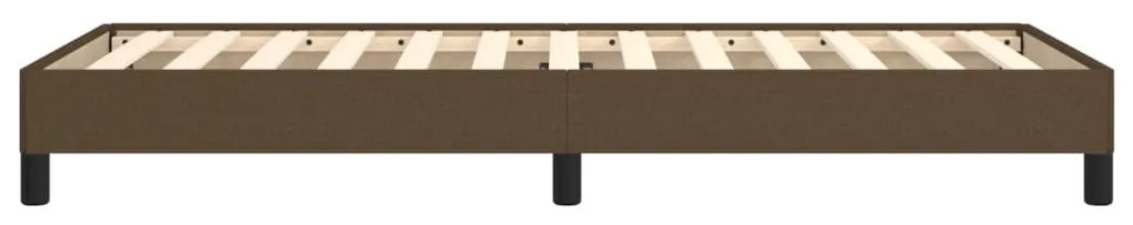 Estrutura de cama sem colchão 90x190 cm tecido castanho-escuro