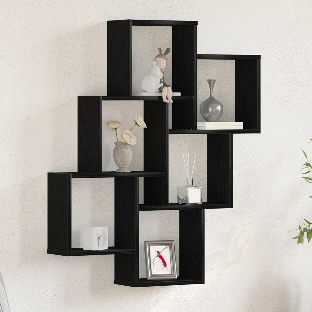 Armário de parede vidaXL em carvalho preto 78x15x92 cm em madeira revestida