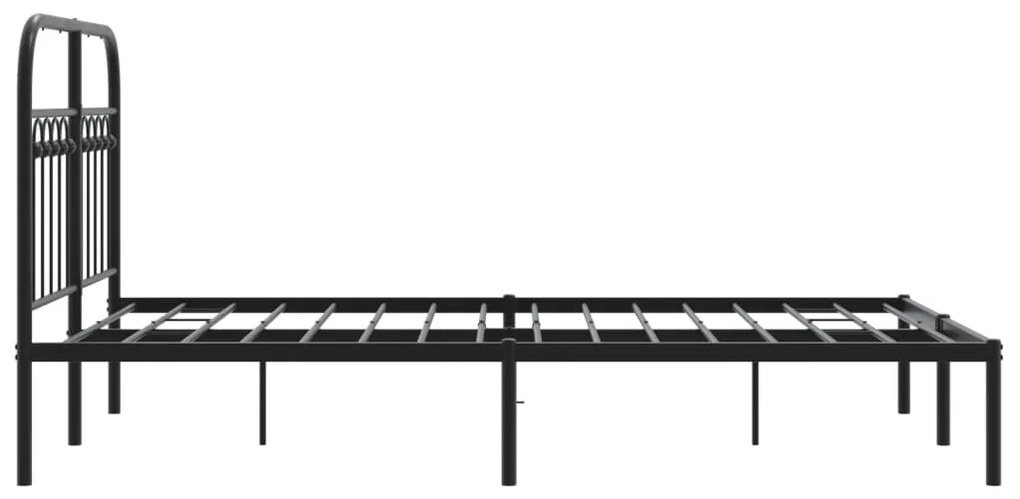 Estrutura de cama com cabeceira 120x190 cm metal preto