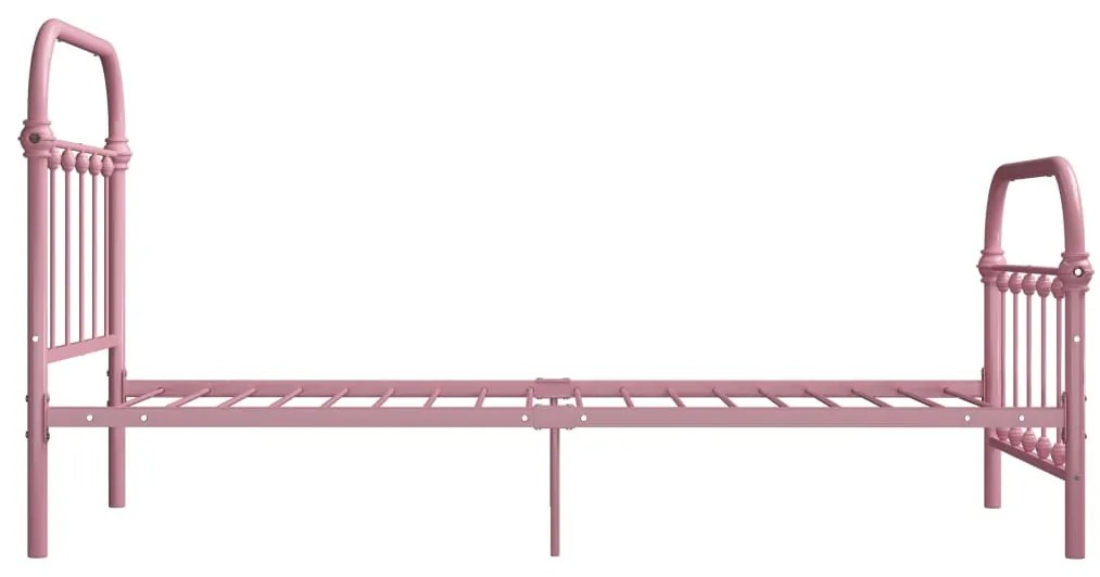 Estrutura de cama 100x200 cm metal rosa