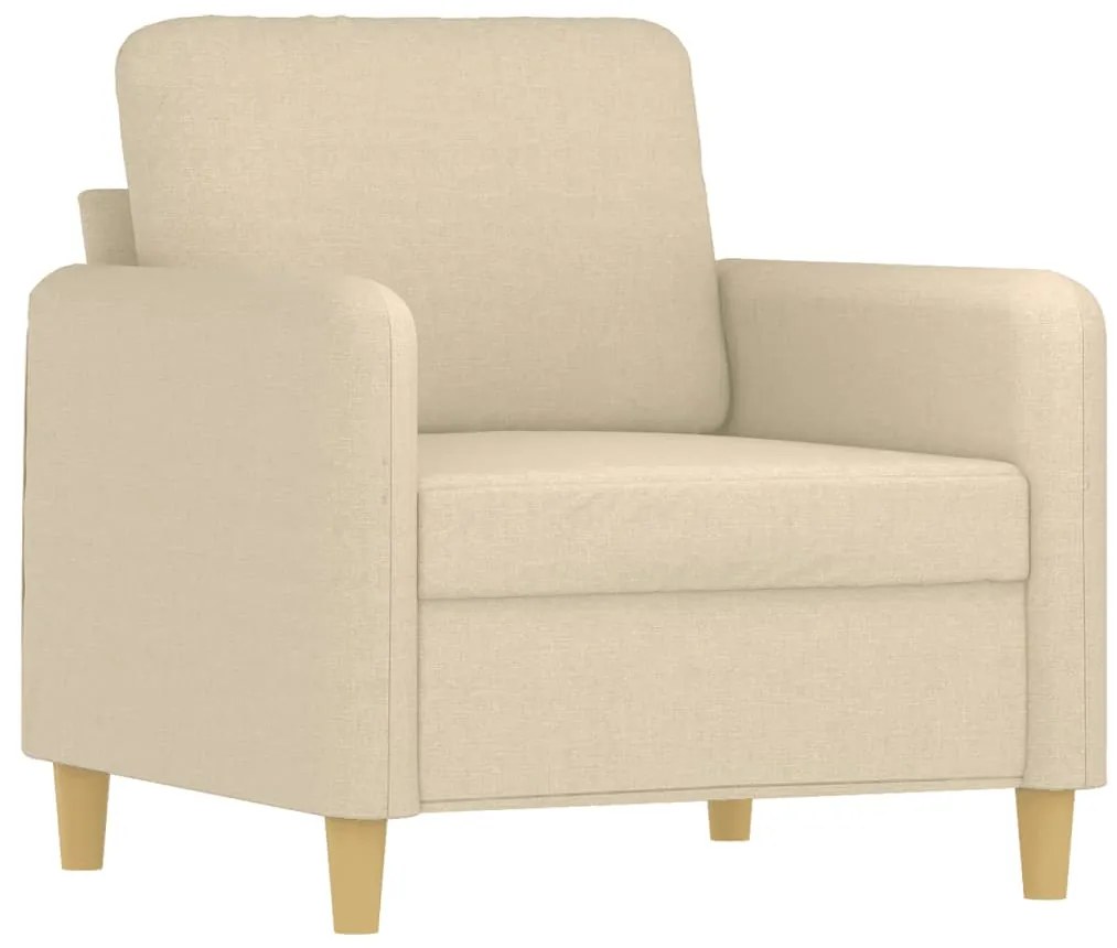 4 pcs conjunto de sofás com almofadões tecido cor creme