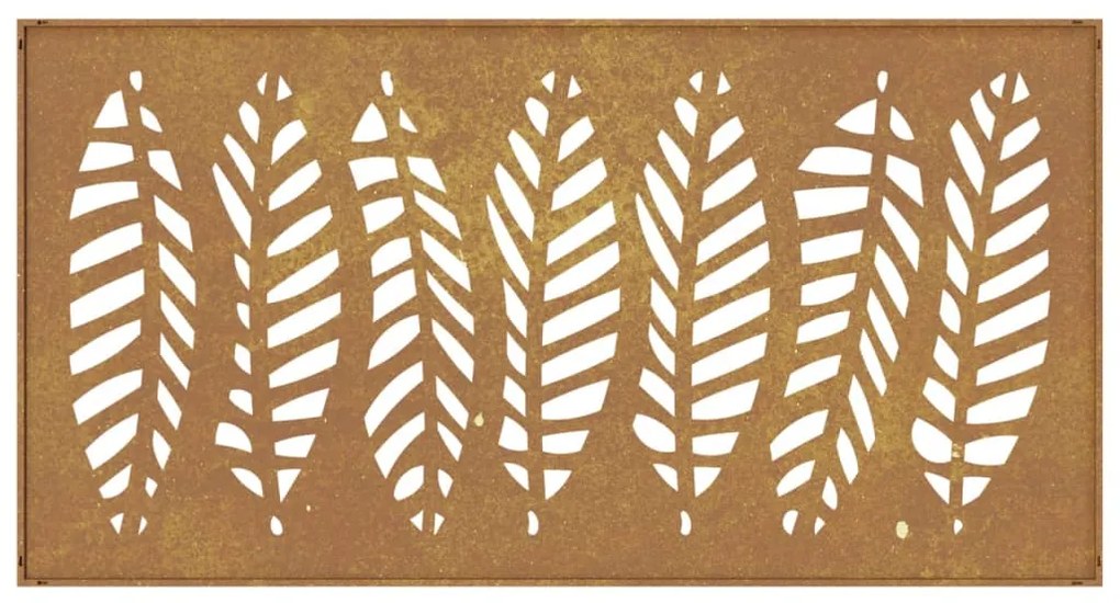 Decoração p/ muro de jardim 105x55 cm aço corten design folhas