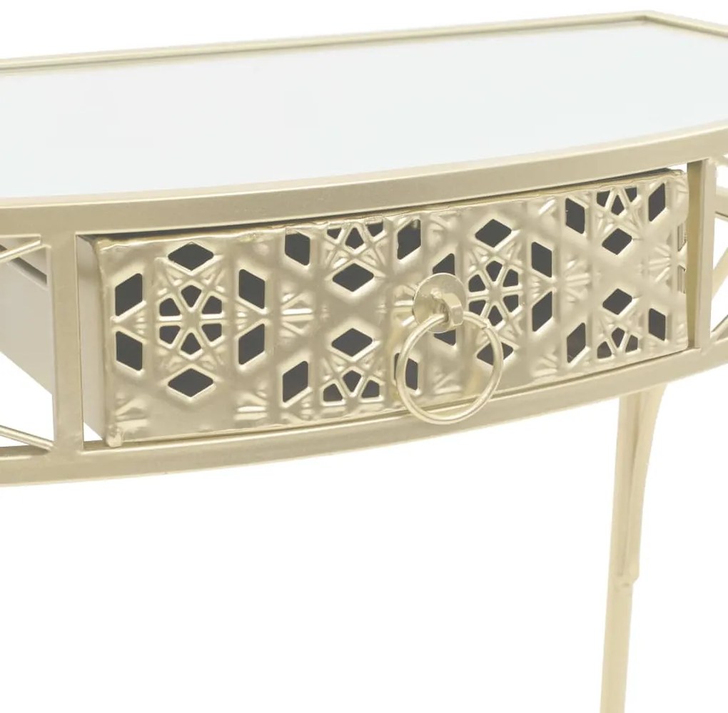 Mesa de apoio de estilo francês metal 82x39x76 cm dourado