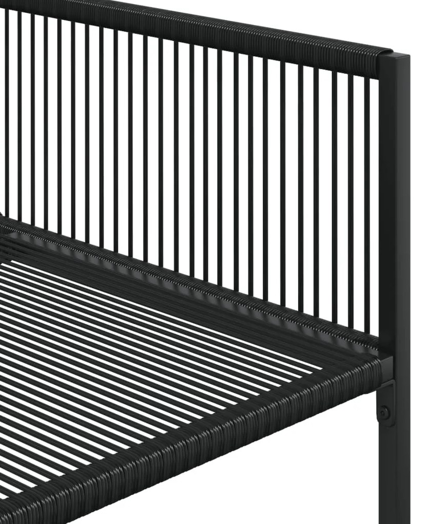 15 pcs conjunto de jantar p/ jardim vime PE preto
