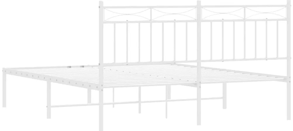 Estrutura de cama com cabeceira 150x200 cm metal branco