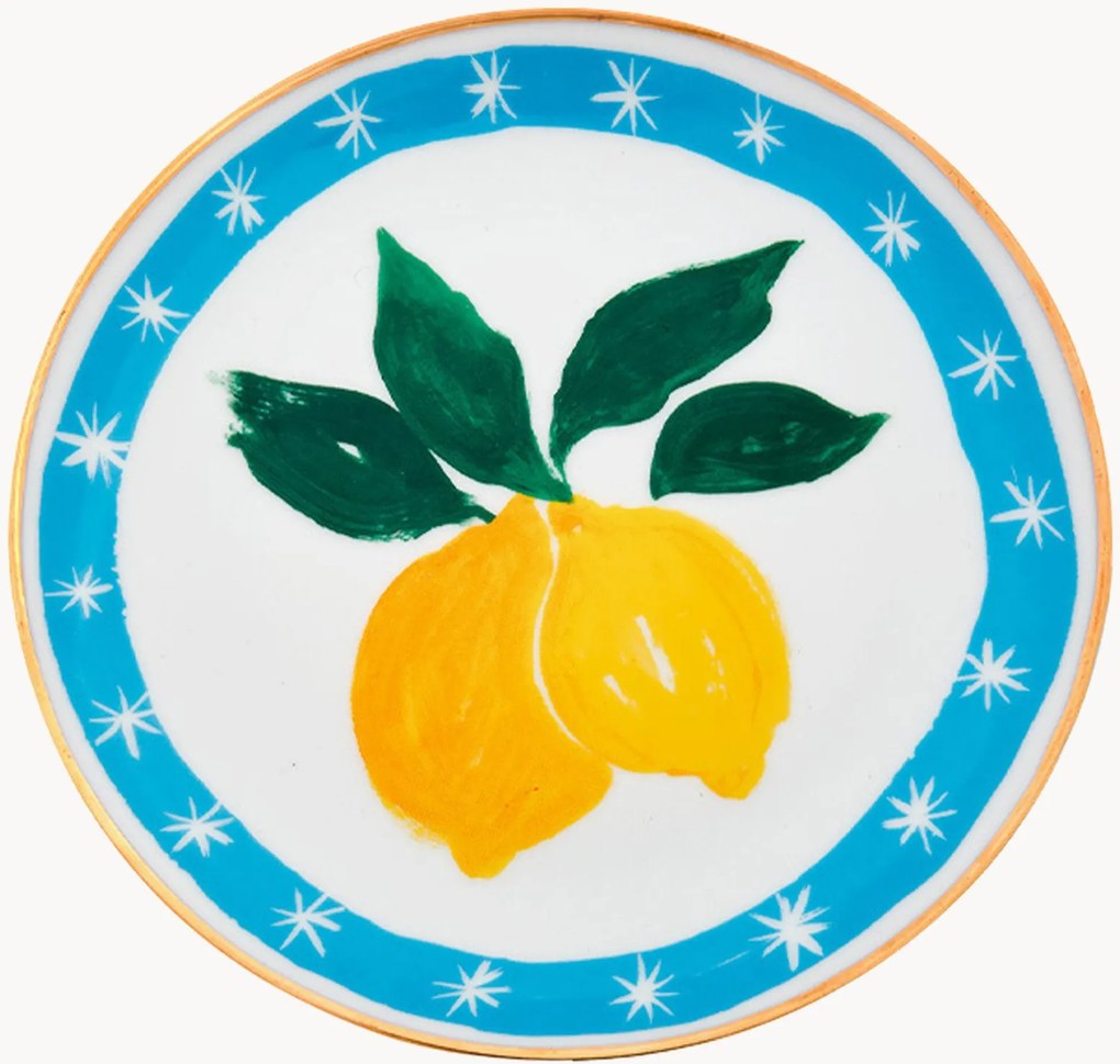 Prato de sobremesa em porcelana artesanal Con Amore