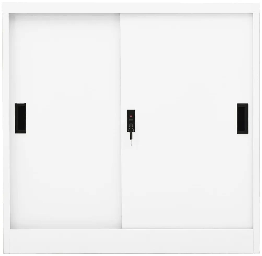 Armário de escritório c/ porta deslizante 90x40x90cm aço branco