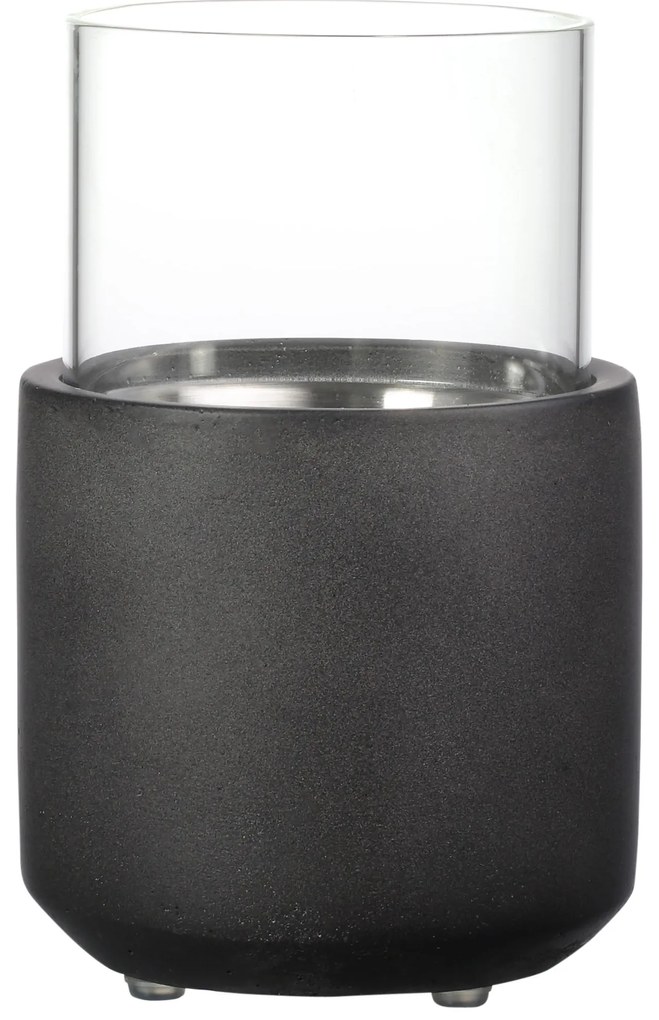 HOMCOM Lareira de Bioetanol de Mesa Capacidade 0,4L Combustão 2,5h 12x12x19cm Cinza Escuro