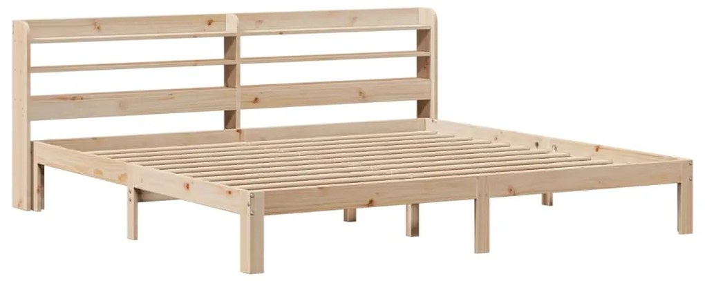 Estrutura de cama com cabeceira 200x200 cm pinho maciço