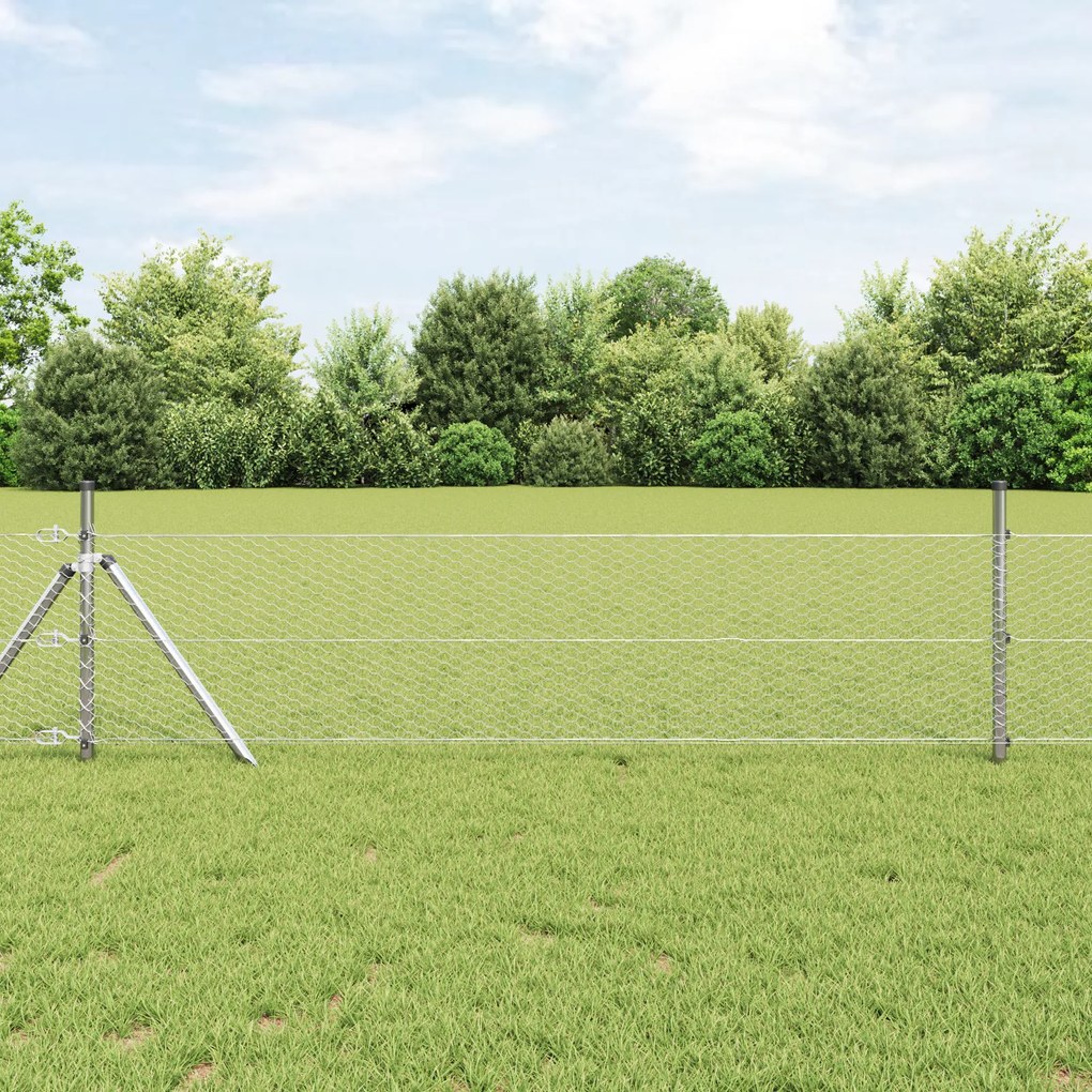 Cerca Hexagonal vidaXL 0,4x50 m Aço Galvanizado