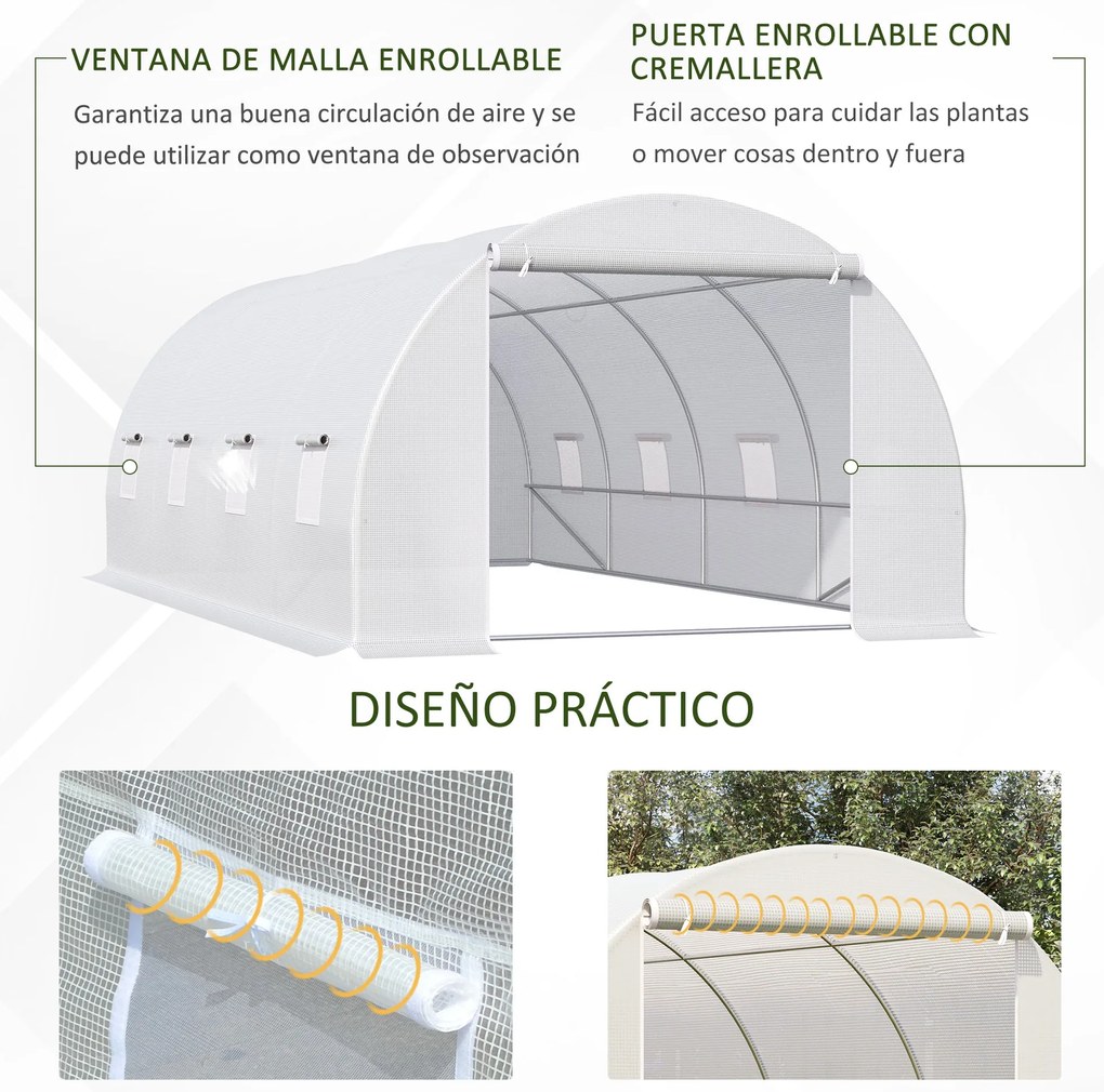 Estufa Tipo Túnel 600x300x200cm com 8 Janelas e Cobertura de Polietile