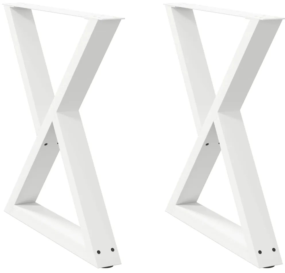 Mesa de jantar pernas 2 pcs 80x(72-73,3)cm aço branco