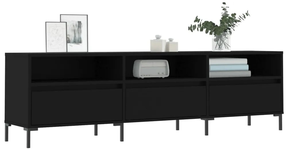 Móvel de TV 150x30x44,5 cm derivados de madeira preto