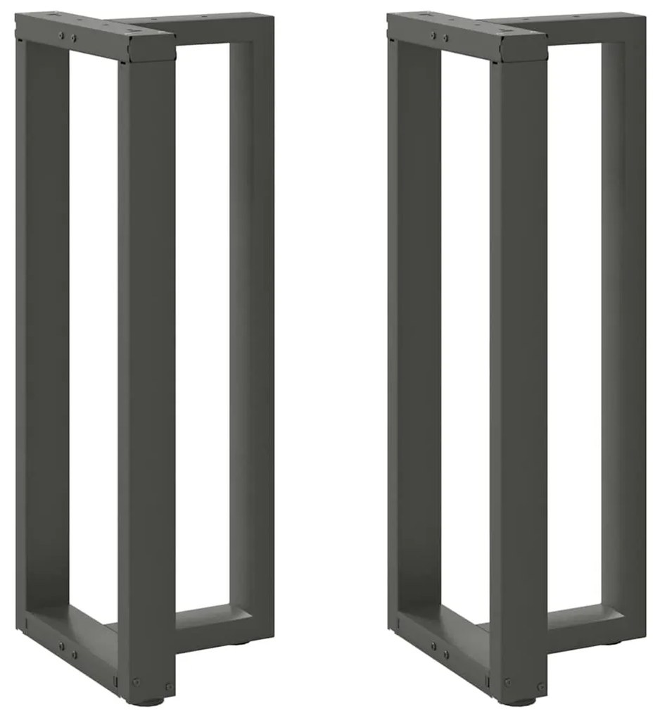 Pés para mesa de bar em forma de T, 2 peças, antracite, 40x35x(100-101